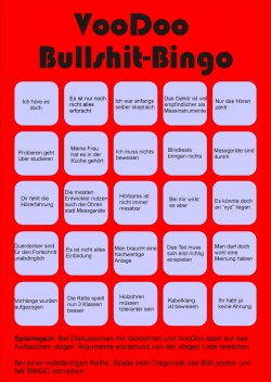 Spielkarte für HiFi-Voodoo Bullshit-Bingo